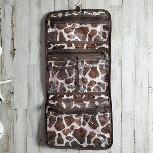 Pink Animal Print Hanging Toiletry Bag
